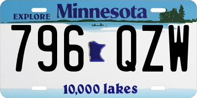 MN license plate 796QZW