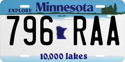 MN license plate 796RAA