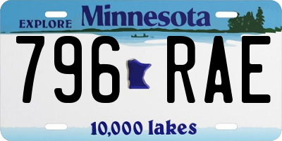 MN license plate 796RAE