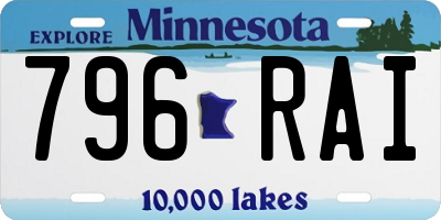 MN license plate 796RAI