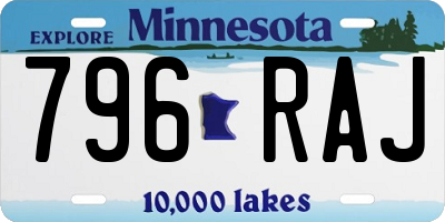 MN license plate 796RAJ