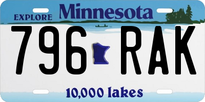 MN license plate 796RAK