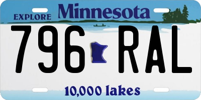 MN license plate 796RAL