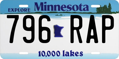 MN license plate 796RAP