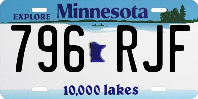 MN license plate 796RJF