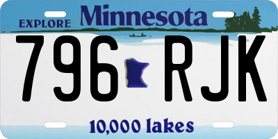MN license plate 796RJK