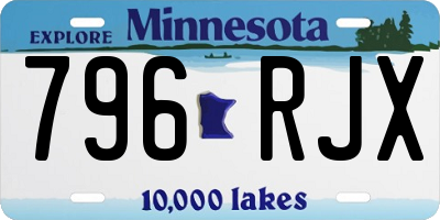 MN license plate 796RJX