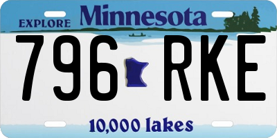 MN license plate 796RKE