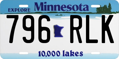 MN license plate 796RLK