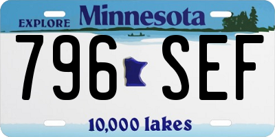 MN license plate 796SEF