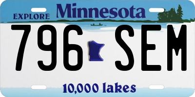 MN license plate 796SEM