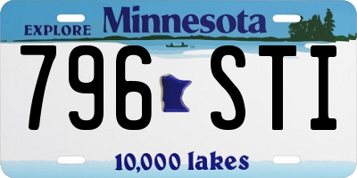 MN license plate 796STI