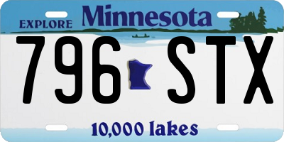MN license plate 796STX
