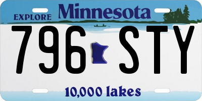 MN license plate 796STY