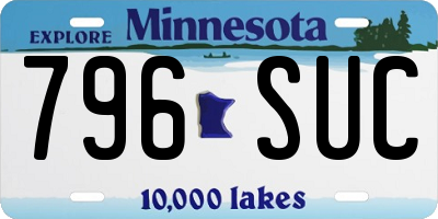 MN license plate 796SUC