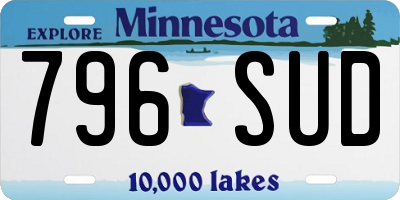 MN license plate 796SUD