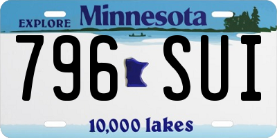 MN license plate 796SUI