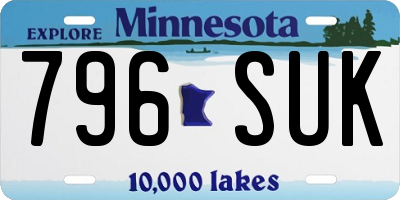 MN license plate 796SUK