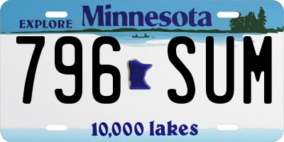 MN license plate 796SUM