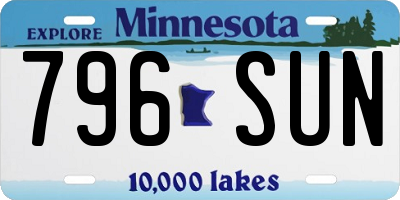 MN license plate 796SUN