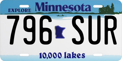 MN license plate 796SUR