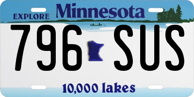 MN license plate 796SUS