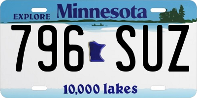 MN license plate 796SUZ