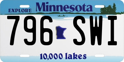 MN license plate 796SWI