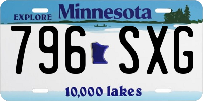 MN license plate 796SXG