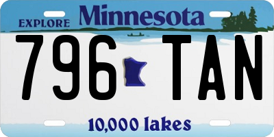 MN license plate 796TAN