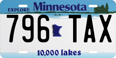 MN license plate 796TAX
