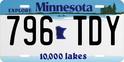 MN license plate 796TDY