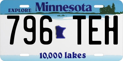 MN license plate 796TEH