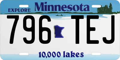 MN license plate 796TEJ