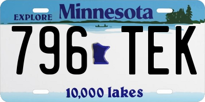 MN license plate 796TEK