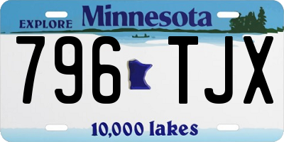 MN license plate 796TJX