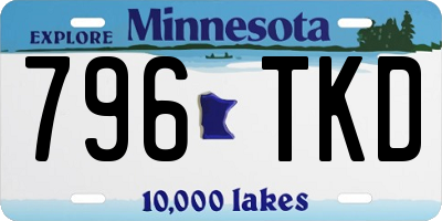 MN license plate 796TKD