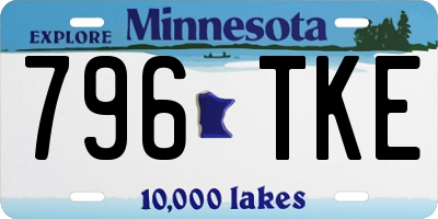 MN license plate 796TKE