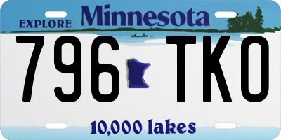 MN license plate 796TKO