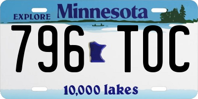 MN license plate 796TOC