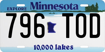 MN license plate 796TOD