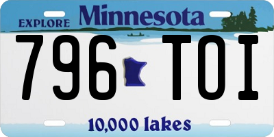 MN license plate 796TOI