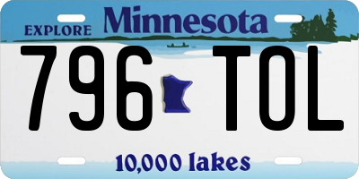 MN license plate 796TOL