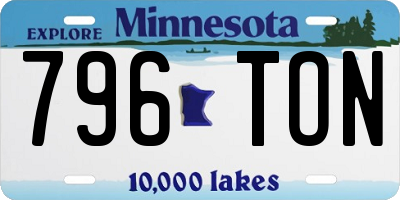 MN license plate 796TON