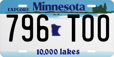 MN license plate 796TOO