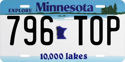 MN license plate 796TOP