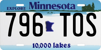 MN license plate 796TOS