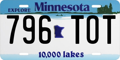 MN license plate 796TOT