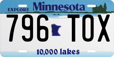 MN license plate 796TOX