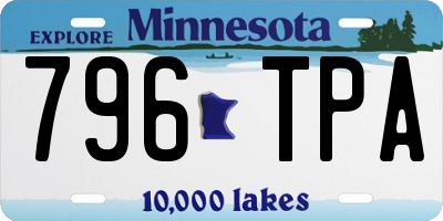MN license plate 796TPA